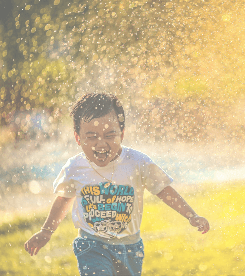 Happy child playing